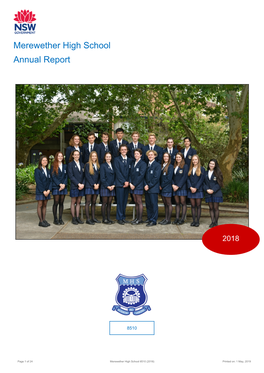 2018 Merewether High School Annual Report