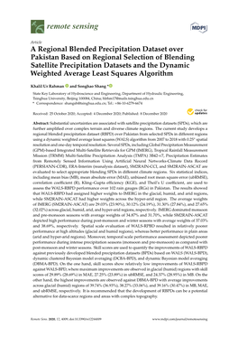 A Regional Blended Precipitation Dataset Over Pakistan Based On