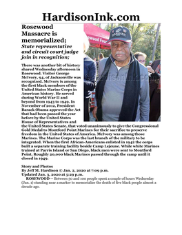 1-2-20 Rosewood Massacre Is Memorialized