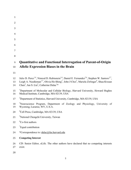 Quantitative and Functional Interrogation of Parent-Of-Origin 10 Allelic Expression Biases in the Brain