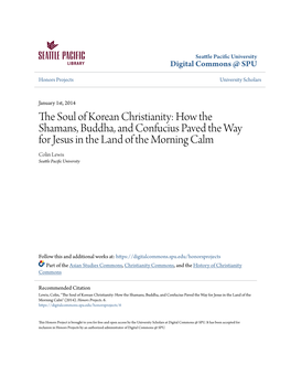 The Soul of Korean Christianity: How the Shamans, Buddha, and Confucius Paved the Way for Jesus in the Land of the Morning Calm