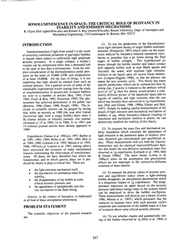 Sonoluminescence in Space: the Critical Role of Buoyancy in Stability and Emission Mechanisms R