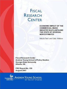 Economic Impact of the Commercial Music Industry in Atlanta and the State of Georgia: New Estimates