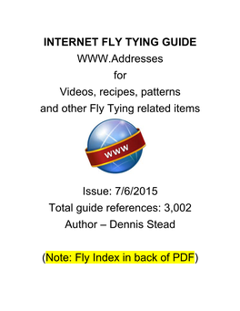 Fly Tying Guide 7-6-2015