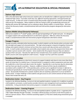 Lps Alternative Education & Special