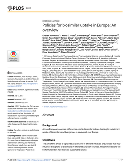 Policies for Biosimilar Uptake in Europe: an Overview