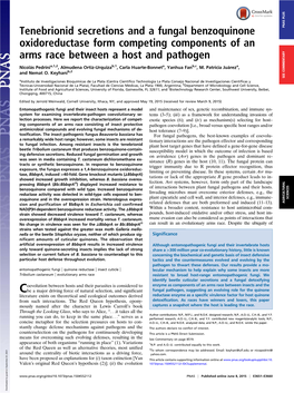 Tenebrionid Secretions and a Fungal Benzoquinone Oxidoreductase Form