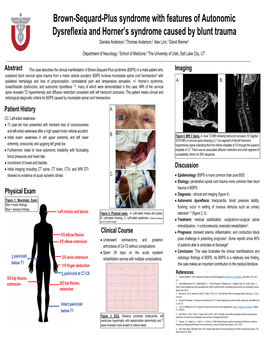 Brown-Sequard-Plus Syndrome with Features of Autonomic Dysreflexia