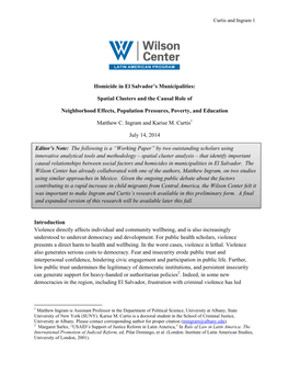 Homicide in El Salvador's Municipalities