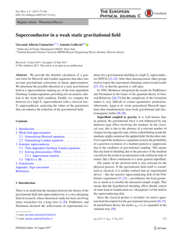 Superconductor in a Weak Static Gravitational Field