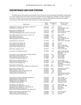 Discontinued Low-Flow Stations ...Xv