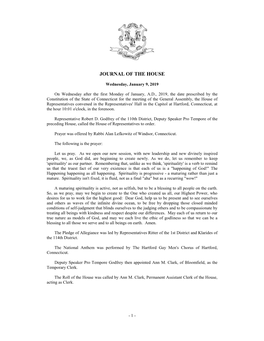 Journal of the House 01/09/2019