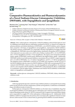 Comparative Pharmacokinetics and Pharmacodynamics of a Novel Sodium-Glucose Cotransporter 2 Inhibitor, DWP16001, with Dapagliﬂozin and Ipragliﬂozin