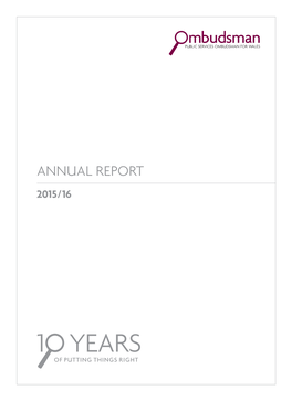 1 Years of Putting Things Right Annual Report 2015/16