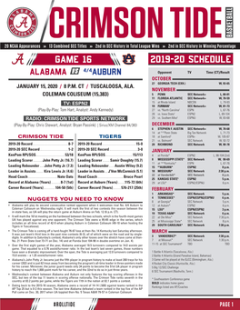 Page 30 Men's Basketball University of Alabama / Crimson Tide / #Rolltide