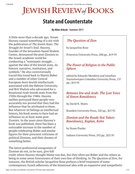 State and Counterstate - Jewish Review of Books