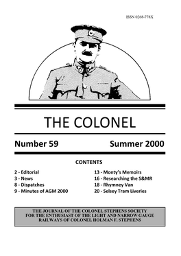 The Colonel Issn 0268-778X1