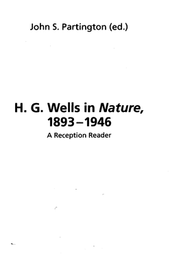 HG Wells in Nature, 1893-1946