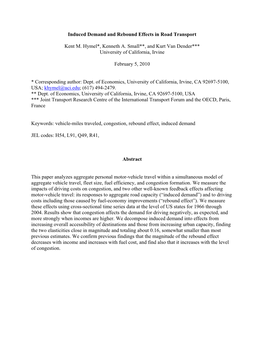 Induced Demand and Rebound Effects in Road Transport