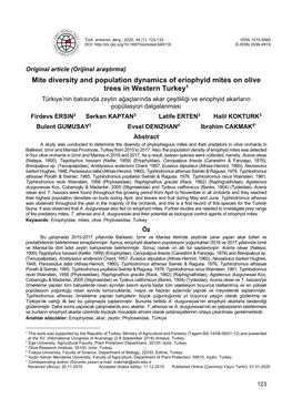 Mite Diversity and Population Dynamics of Eriophyid Mites On