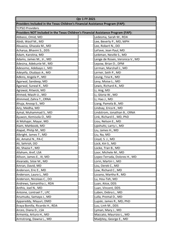 TCPSO Providers Abbassi, Omid, MD Ledesma, Sarah M., RDA Abidi