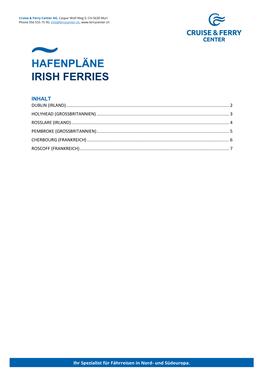 Hafenpläne Irish Ferries