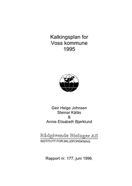 Kalkingsplan for Voss Kommune 1995