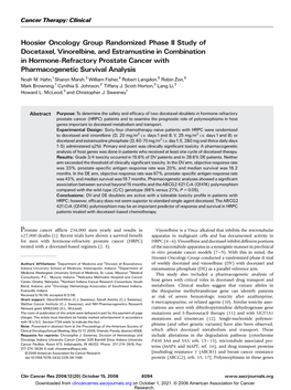 Hoosier Oncology Group Randomized Phase II Study of Docetaxel