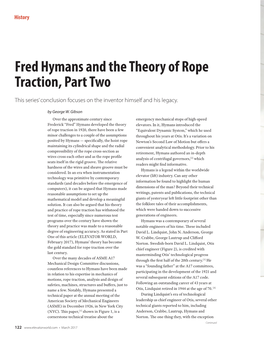 Fred Hymans and the Theory of Rope Traction, Part Two