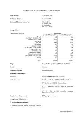 Comm.Cnes Canton De Briare