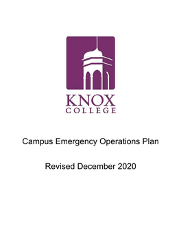 Campus Emergency Operations Plan Revised December 2020