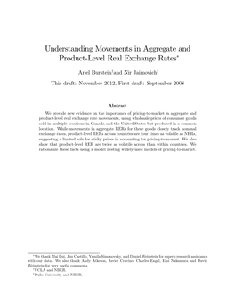 Understanding Movements in Aggregate and Product-Level Real Exchange Rates∗