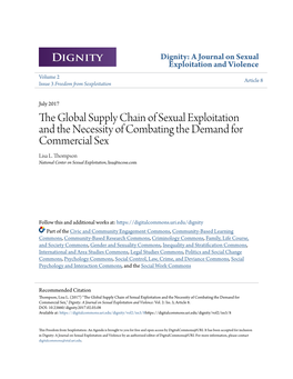 Global Supply Chain of Sexual Exploitation and the Necessity of Combating the Demand for Commercial Sex Lisa L