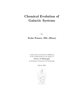 Chemical Evolution of Galactic Systems