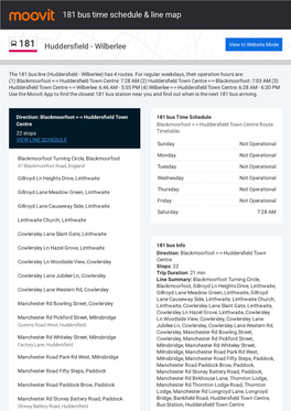 181 Bus Time Schedule & Line Route