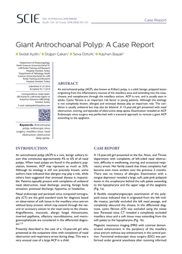 Giant Antrochoanal Polyp: a Case Report