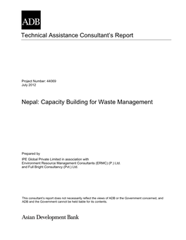 Nepal Capacity Building for Waste Management