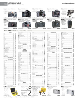 USED EQUIPMENT 460 35Mm Cameras & Accessories