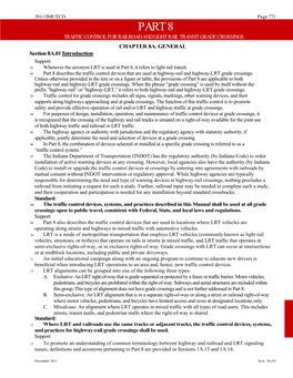 Part 8 Traffic Control for Railroad and Light Rail Transit Grade Crossings Chapter 8A