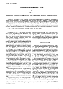 Peroxidase Isoenzyme Patterns in Vitaceae