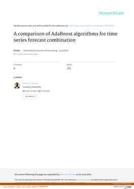 A Comparison of Adaboost Algorithms for Time Series Forecast Combination