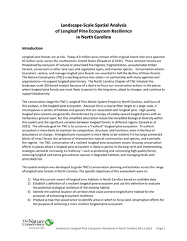 Landscape-Scale Spatial Analysis of Longleaf Pine Ecosystem