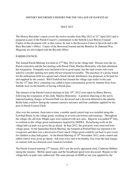 History Recorder Report 2013V2.Pdf