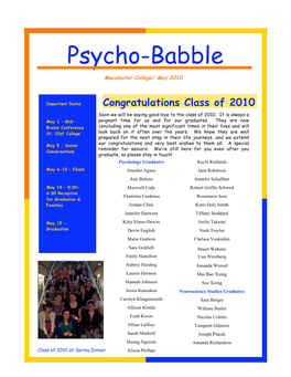 Psycho-Babble May 2010