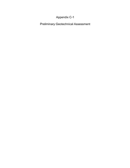 Appendix C-1 Preliminary Geotechnical Assessment
