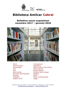 Biblioteca Amilcar Cabral Bollettino Nuove