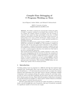 Compile-Time Debugging of C Programs Working on Trees