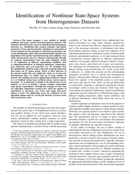 Identification of Nonlinear State-Space Systems From