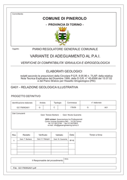 Elab. GA01- Relazione Geologica Illustrativa