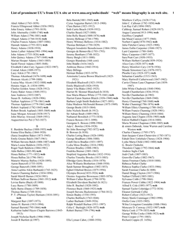 List of Prominent UU's from UUA Site at “Web